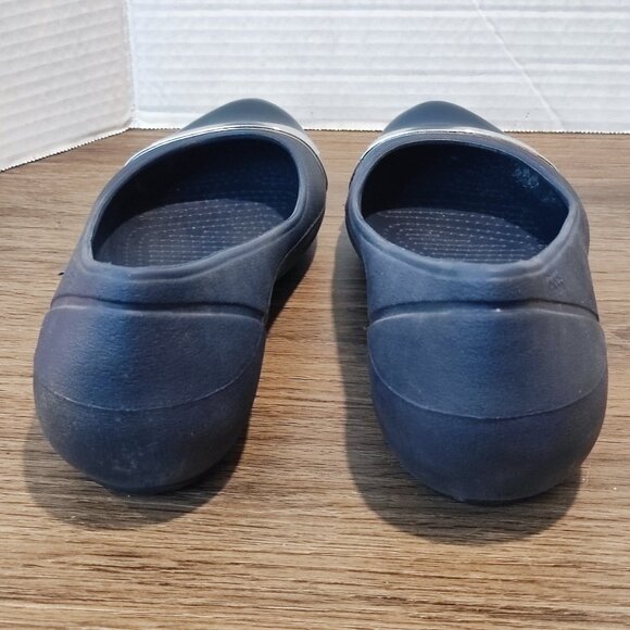 Crocs Ballet Flats Sz 8 Navy blue with chrom Rubber Comfort Ballerina Shoes - Picture 5 of 13